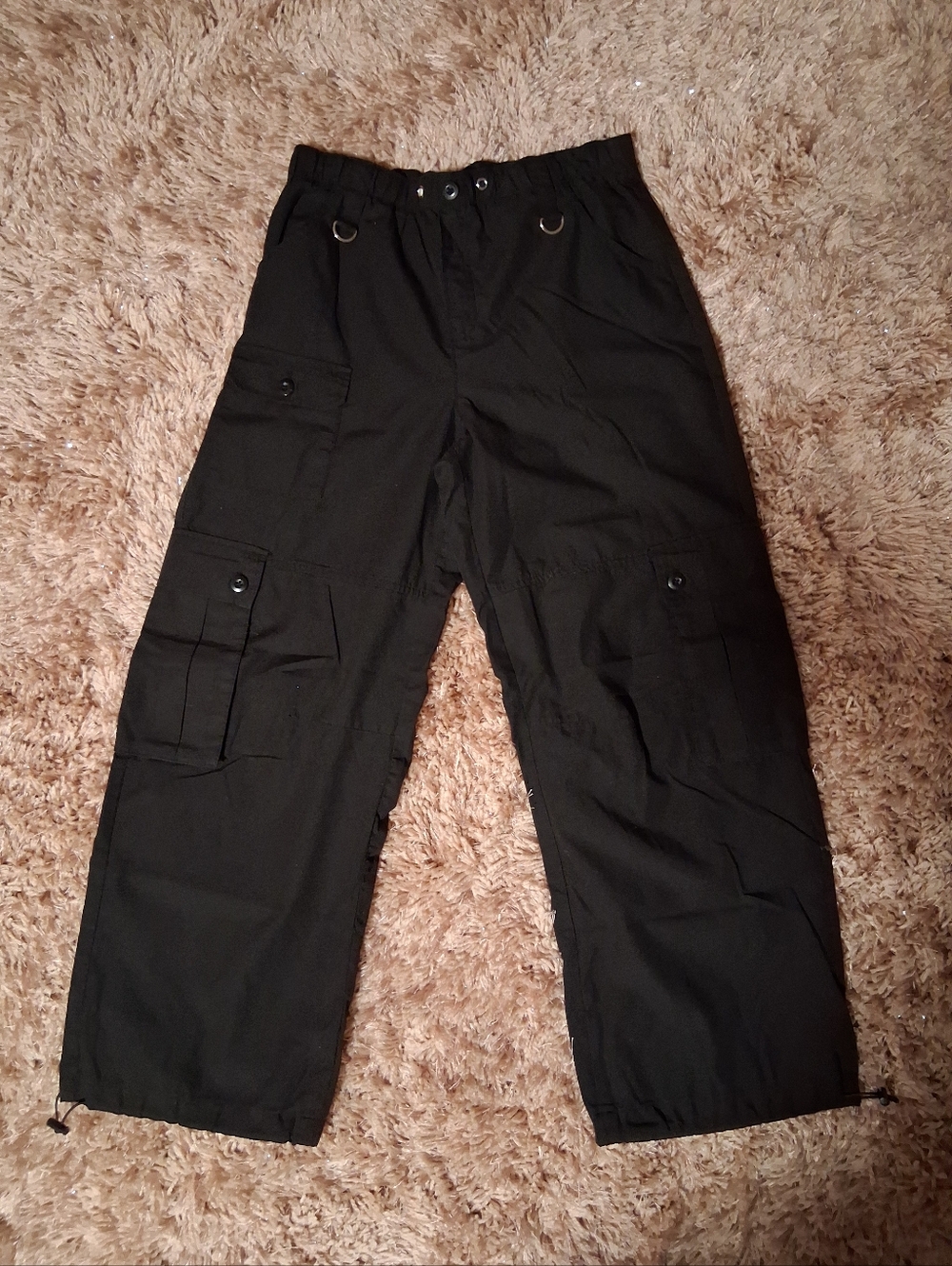 Black Wide Leg Cargo Pants